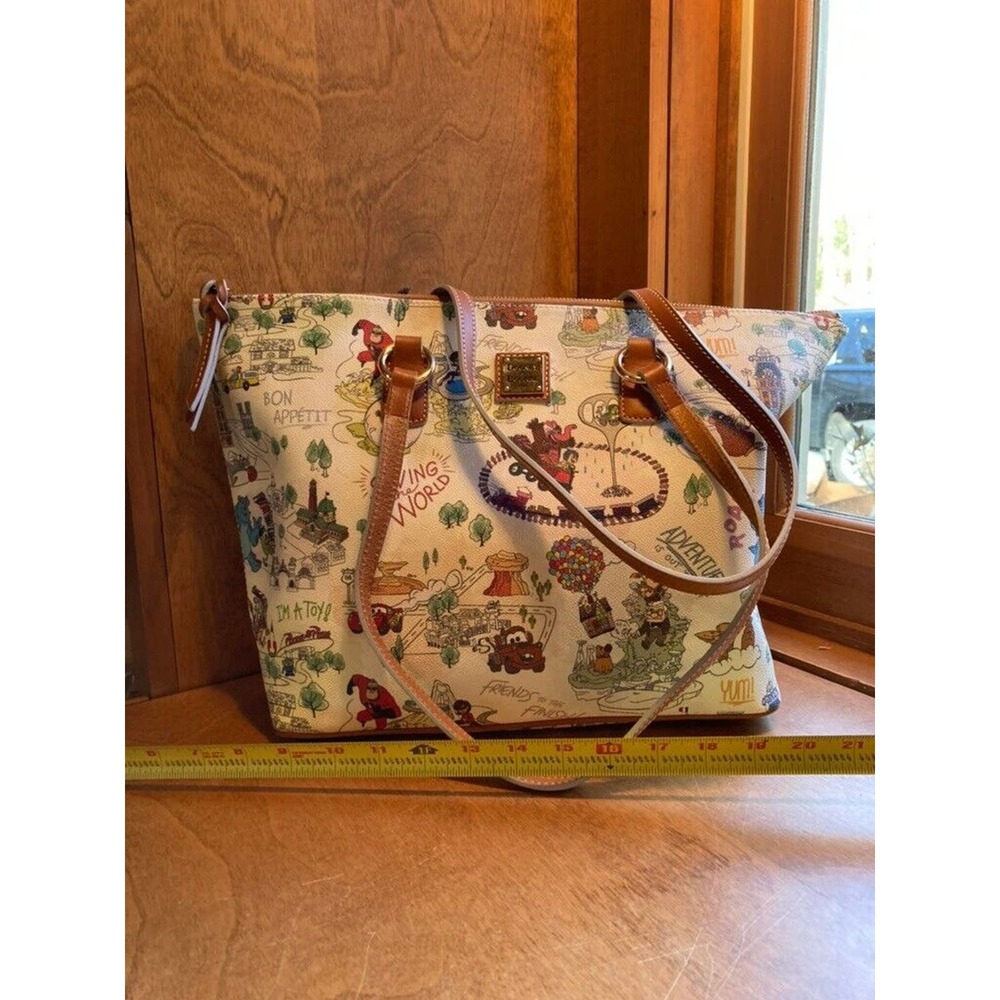 Dooney & Bourke Tote Bag Canvas Shoulder Bag Disney Pixar Multicolor Large NWT